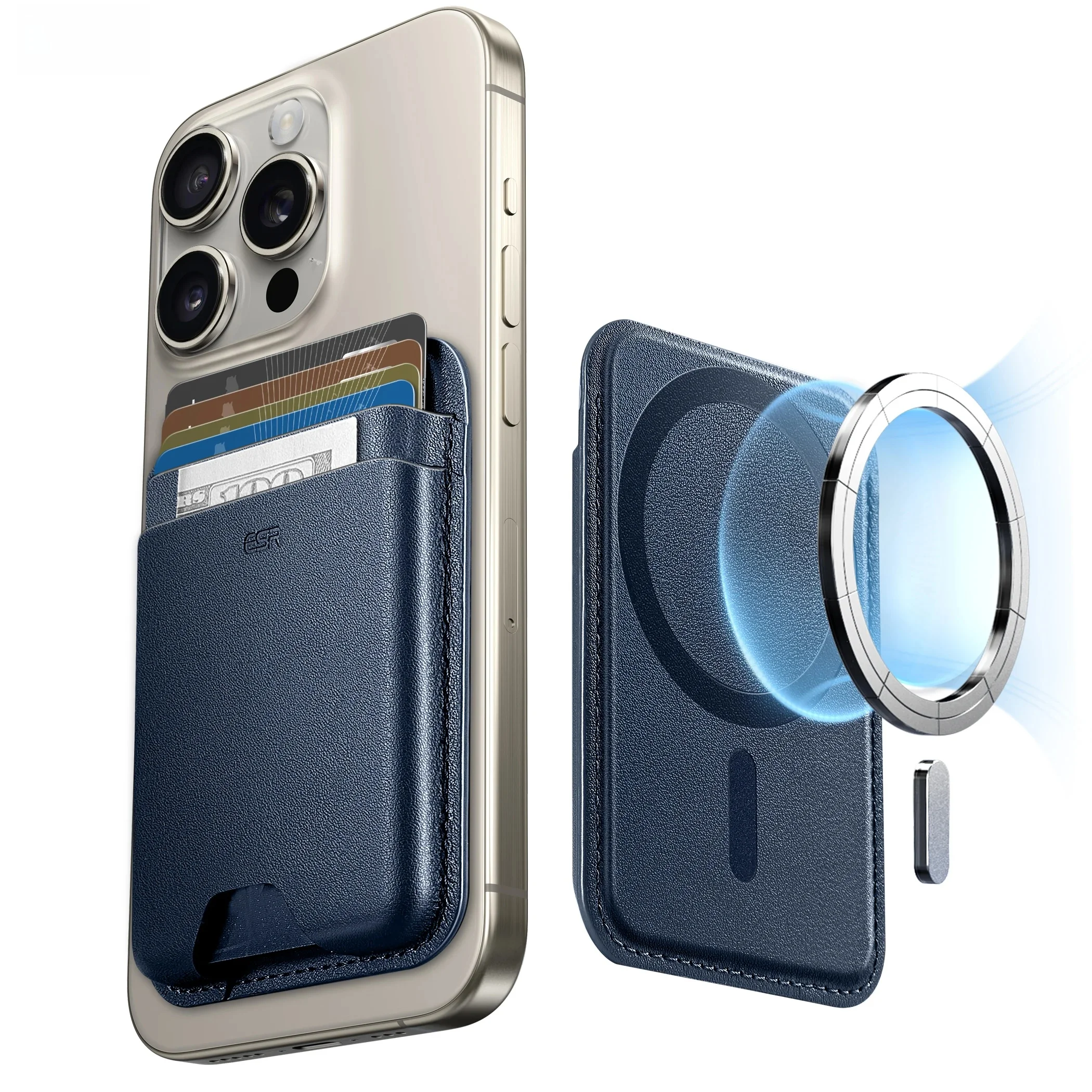 ESR dla iPhone 15 14 HaloLock Magnetic Wallet dla iPhone 14 Pro Max Smart Card Storage Case dla 12/12 Pro dla iPhone 13 Pro Max — zdjęcie 2
