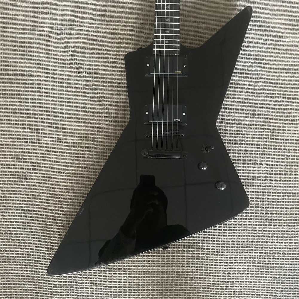 In Stock Trans Black EX Electric Guitar Flamed Maple Veneer FR Bridge HH Pickups Guitars Guitarra