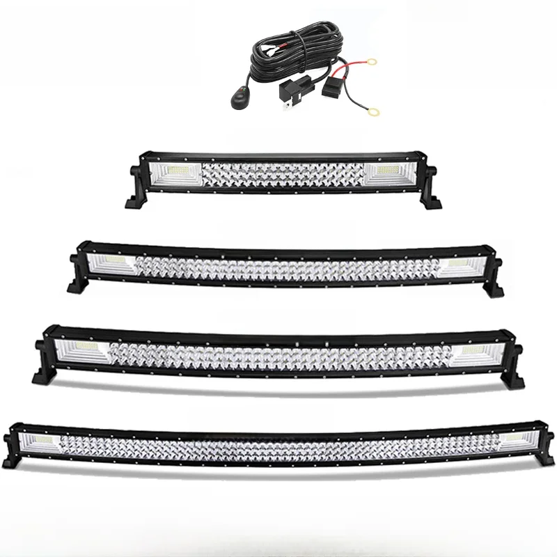 22 32 42 52 inch 270 W 405 W 7d Off Road Led-lichtbalk Gebogen LED-rijverlichting 4x4 Offroad Truck SUV ATV Tractor Boot 12v 24v - afbeelding 2