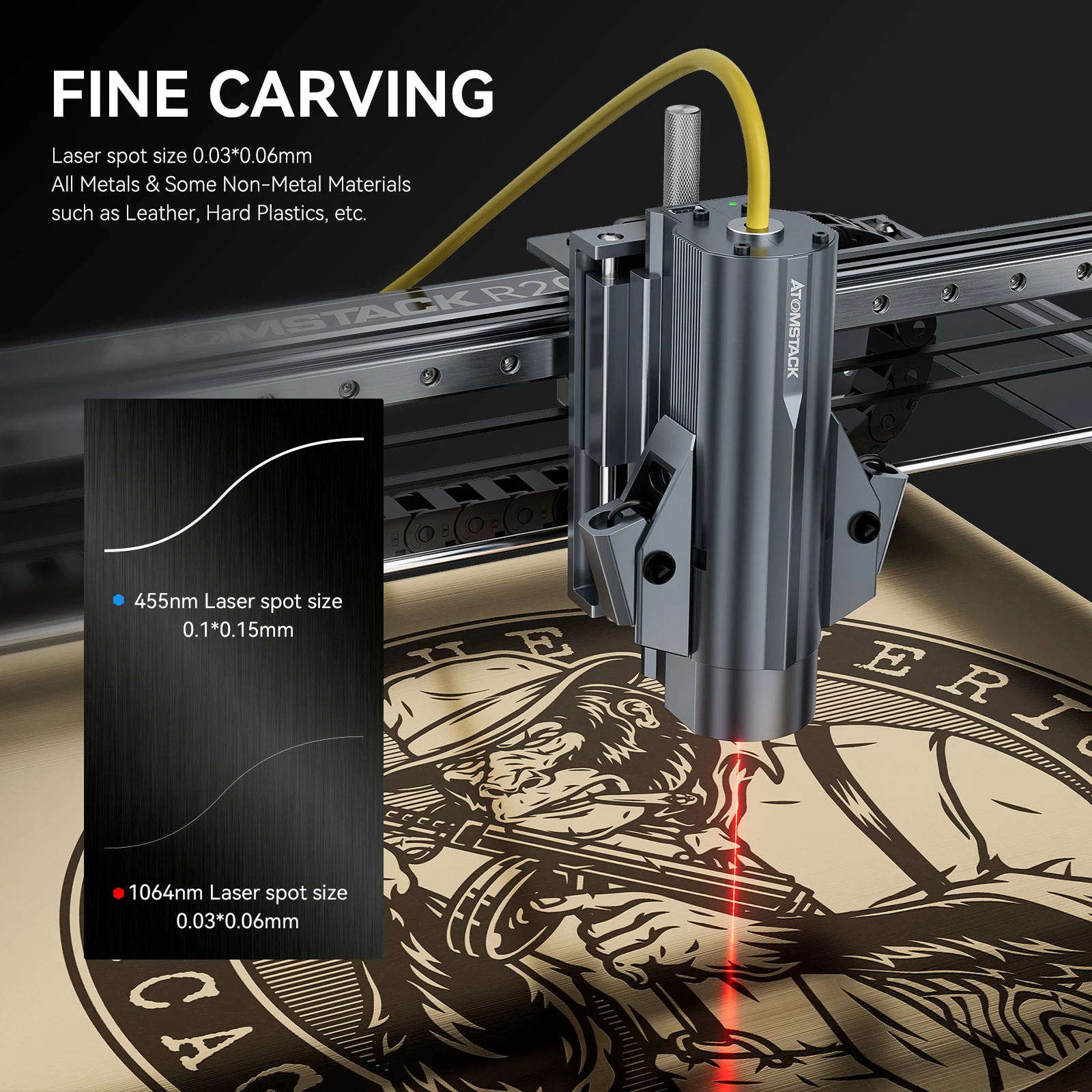 Atomstack MR20 20W Infrared Laser Module 1064nm Pulsed Fiber Laser Module Engraving Wood Plastic Cutting Metal Rust Removal DIY