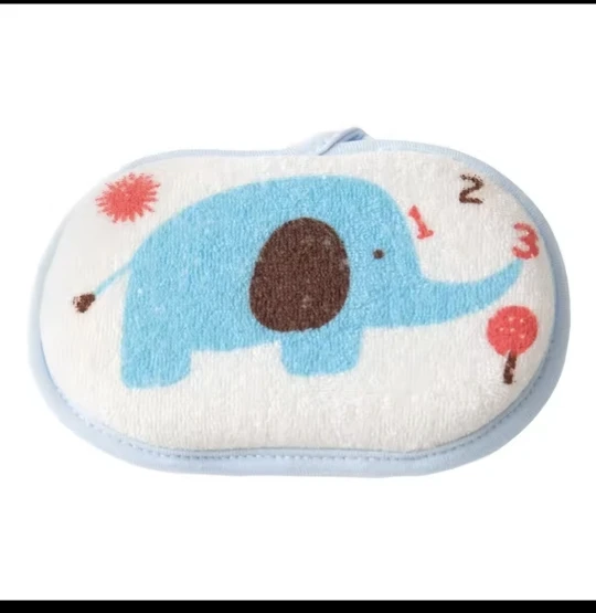 Cute Kids Baby Cotton Shower Bath Sponge Rub Cartoon elephant Body Wash Towel Infant Toddle Newborn Bath Brushes Soft Sponge photo review