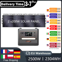 Camping Supplies 2400W 2500W Portable Power Station LED Light Emergency Solar Power Bank 220V 2160WH 2304WH Solar Panel Optional