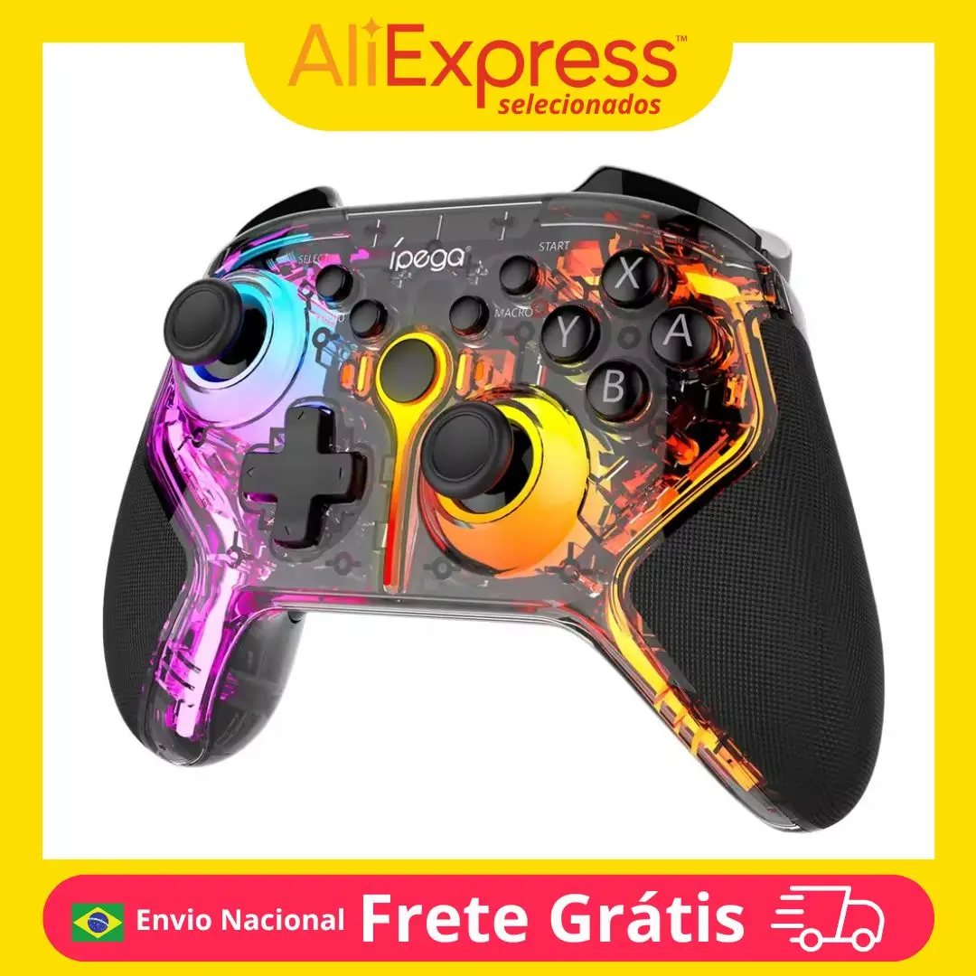 Controle Gamer Sem Fio Bluetooth Wireless Ipega PG9666T Compatível Celular Android PC Notebook Console Recarregável Ergonômico