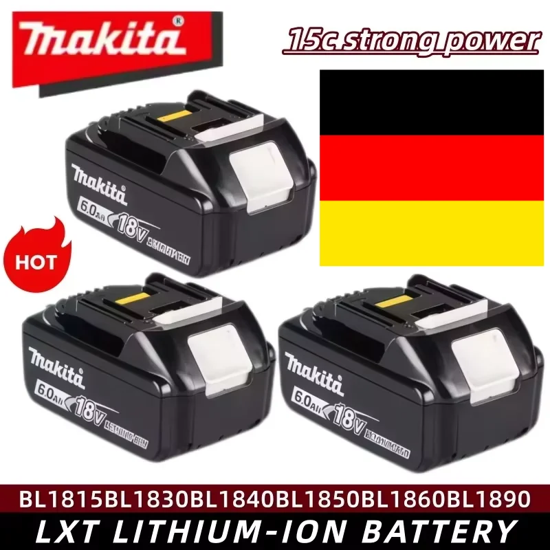 Batteria Makita originale al 100%, batteria ricaricabile da 18 V e 6, 0 Ah