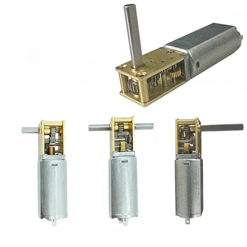 Silnik przekładniowy DC3V 6V 12V 1218-050 Mini 050 z pojedynczym/podwójnym/długim wałem, 4RPM-381RPM, wolnoobrotowy, o wysokim momencie obrotowym, z przekładnią ślimakową, w całości metalowa. — zdjęcie 2
