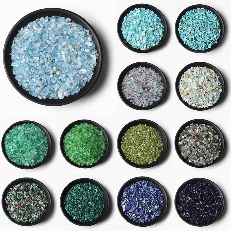 AliExpress Rainagem 3-5MM Natural Stone Gravel Quartzs Agat Jaspers Chips Minerals Reiki Healing Tumbled Specimen Stone Home Aquarium Decoration