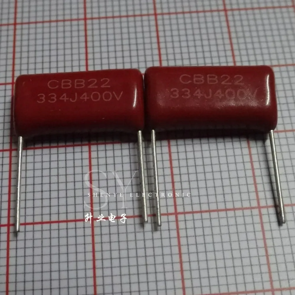 5pcs/lot CBB22 0.33uf 400V 330nf u33 334 J Brand New 15mm CBB Metallized Film Capacitor (Height: 8mm)