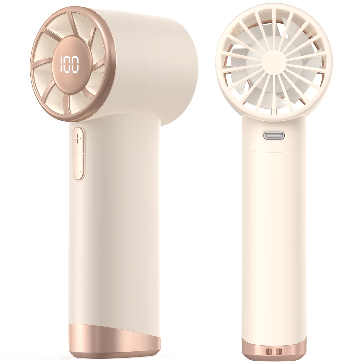 Portable Handheld Fan, Speed (1-120) Adjustable Turbo Mini Fan, 3000mAh Battery Rechargeable Personal Fan With Metal Body, Digital Display, Gifts For Women Men Travel/Camping/Outdoor-Grey