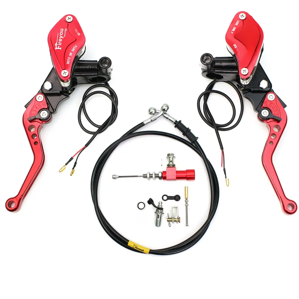 AliExpress Fireyouracing Motorcycle Hydraulic Clutch Kit Brake Master Cylinder Oil Hose Brake Levers Kit For Honda Yamaha Suzuki Kawasaki Dirt Bike