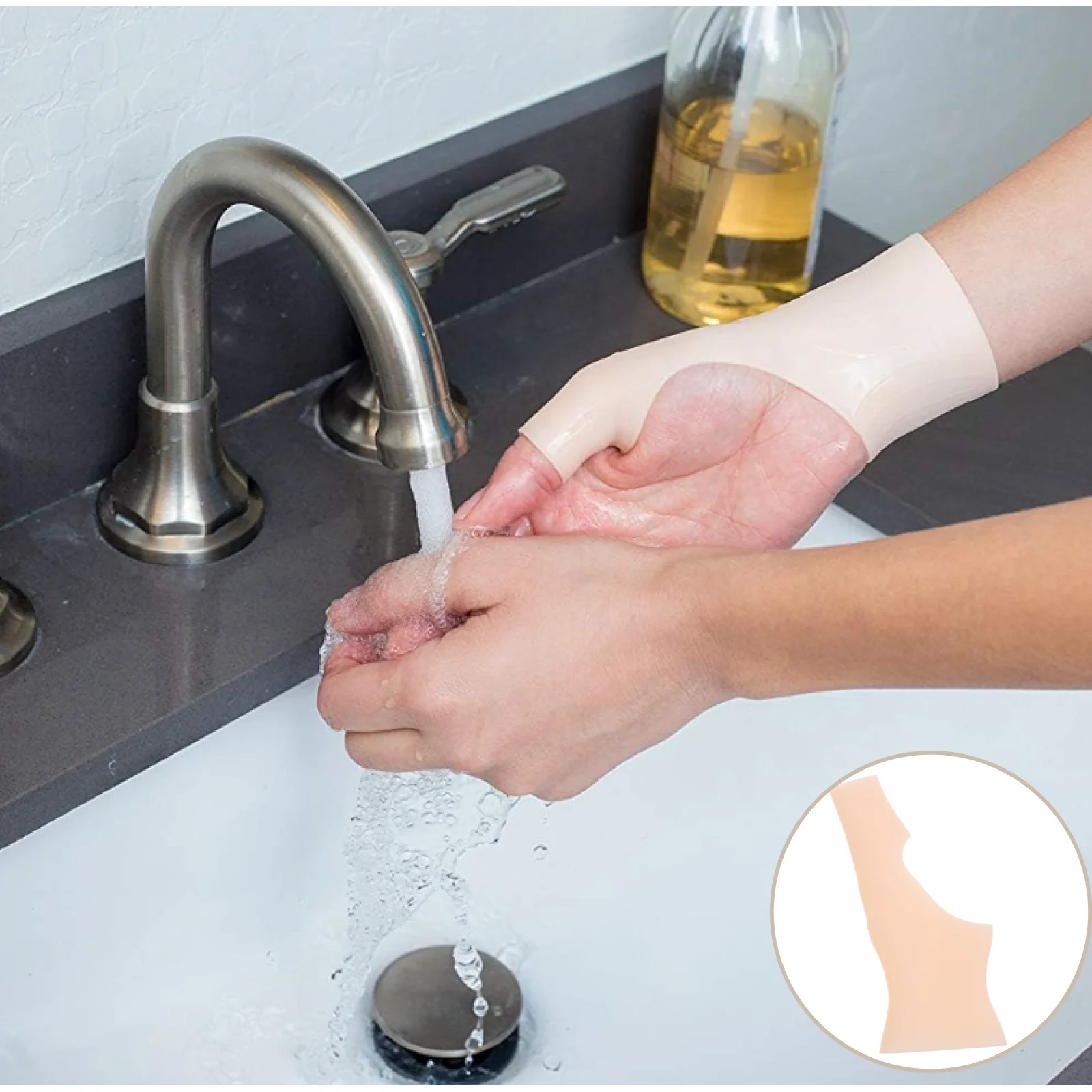 1 Pc Silicone Glove Silicone Gel Thumb Wrist Support Glove Tenosynovitis Spasms Brace Wrap for Relieve Arthritis Thumb Injury