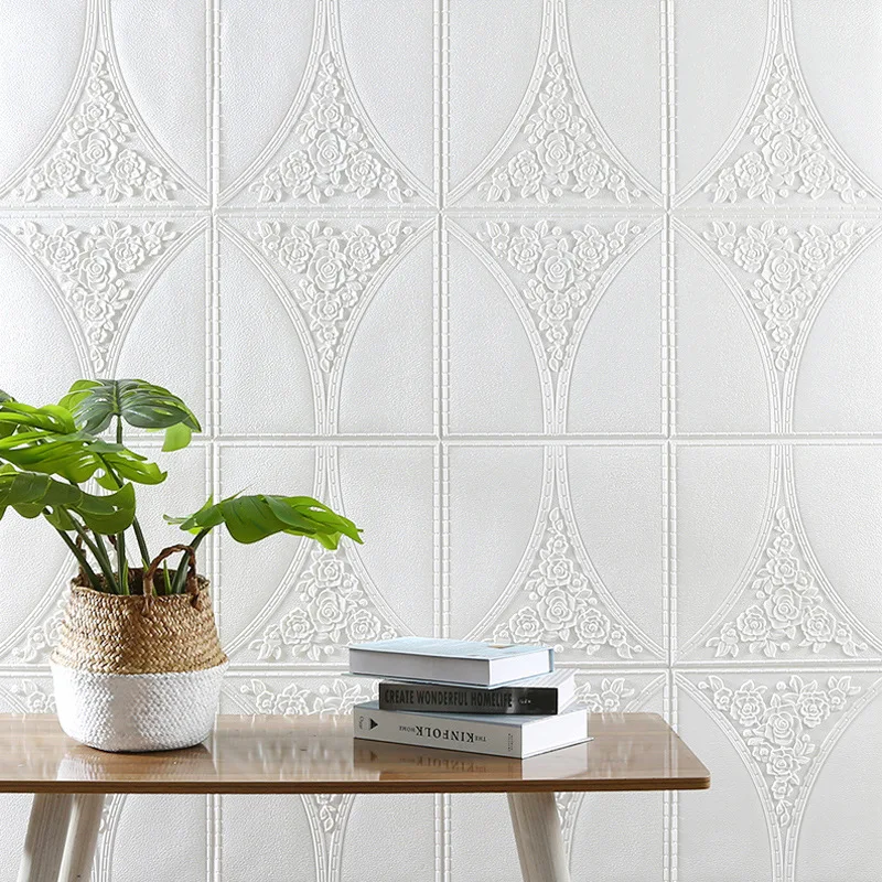 35*35cm Creative Self-adhesive Panels TV Background Wall Stickers Living Room Wallpaper Grid Soft Bag 3D Home Decoration