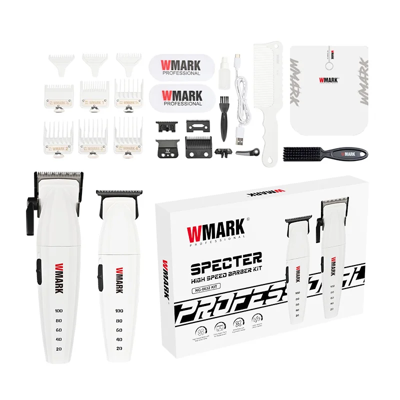 2025 WMARK NG-8632KIT HIGH SPEED HAIR CLIPPER, HAIR TRIMMER, ELETRIC HAIR CUTTING, DLC POWDER METALLLURGY BLADE, EXTRA BLADE SET