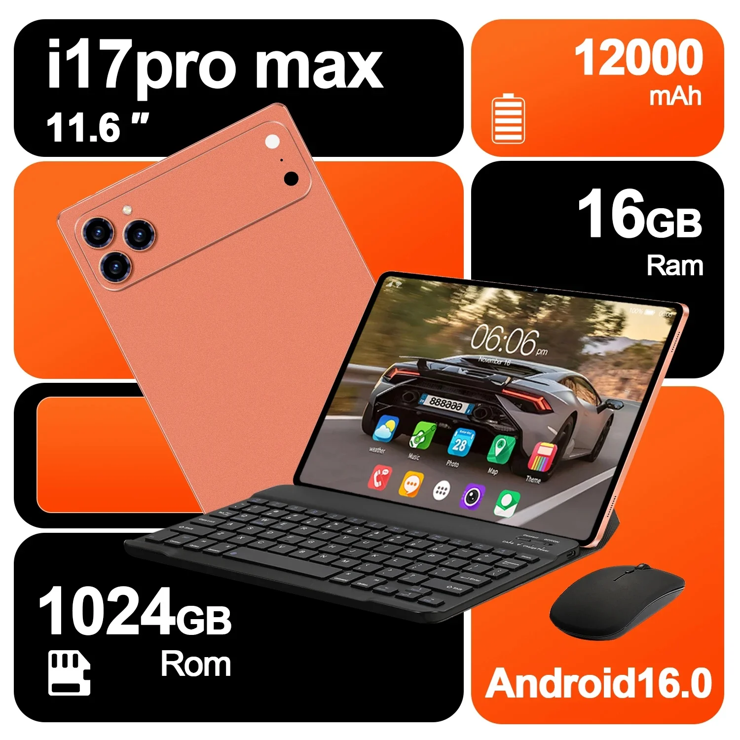 Tablette PC originale, édition mondiale, 17 Pro Max, 22 go, 2 to, MTKG99, Android16, 4K HD, 5G, double SIM, appel vidéo, WIFI HD