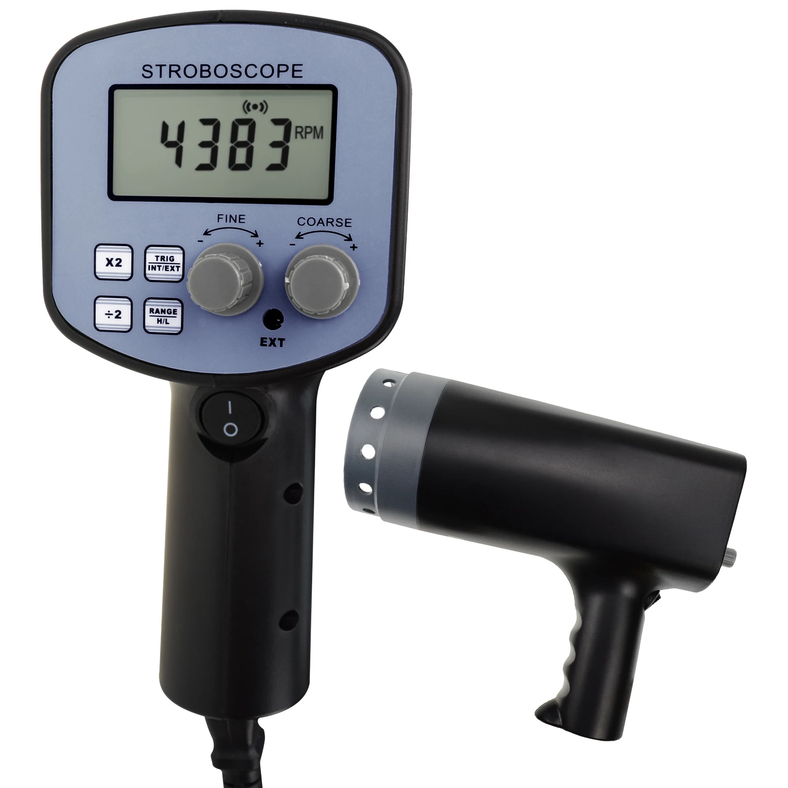 Estroboscópio digital portátil com lâmpada xenon 50 ~ 12.000 fppm ferramenta de medição de velocidade display lcd com temporizador flash para ventilador de motores