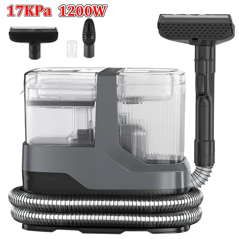 17KPa 1200W Dampfreinigungsmaschine für heißes und kaltes Wasser, Sprühbürste, integrierter Teppichreiniger für Teppich, Auto, Sofa, Bettreiniger