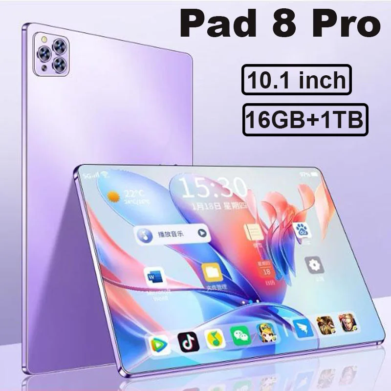 

Pad 8 Pro Tablet Original 10.1 inch Android 13 Snapdragon 8gen2 Global 16GB+1024GB 10000mah 5G Dual SIM WIFI HD Full Screen