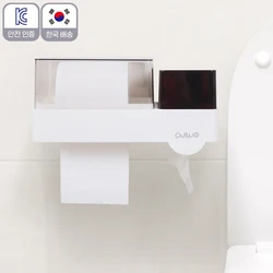 휴지걸이 및 다용도 매직 보관함 깔끔한 수납 휴지커버 선반 화장실 욕실 거실 단순 부착