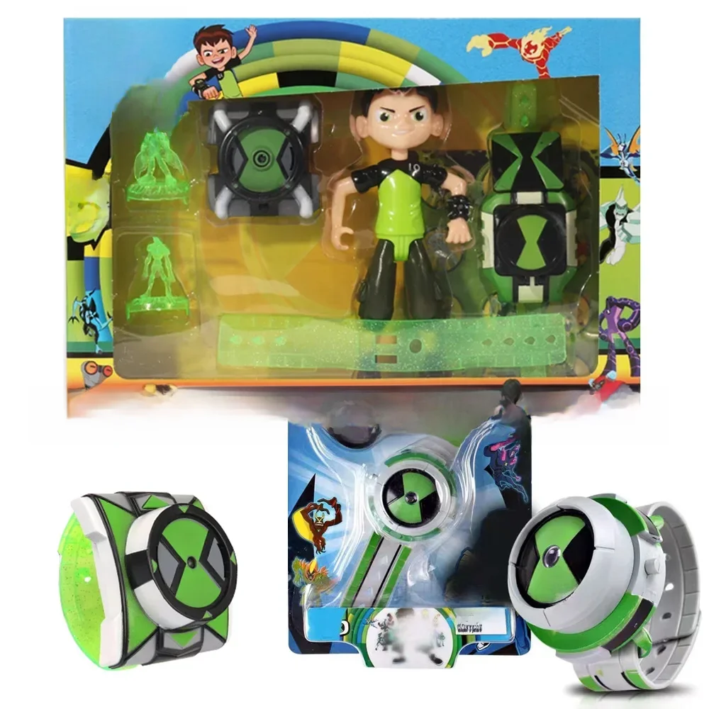 Omnitrix-Montre de projection Ben Tennis pour enfants, appareil de transformation de dessin animé, figurine lumineuse et sonore, cadeaux de jouets de Noël, BEN10