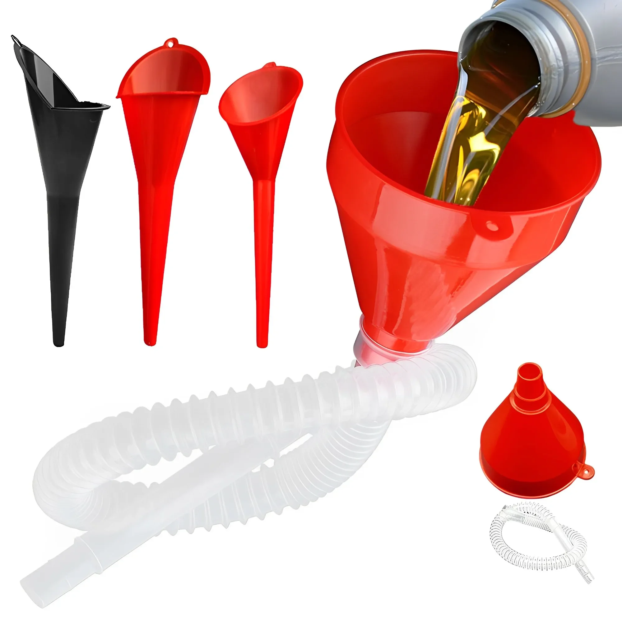 Entonnoir de ravitaillement à tuyau Long pour voiture, télescopique, Extension de tuyau détachable, outils de remplissage, moteur de voiture et de moto, entonnoir d'huile d'essence