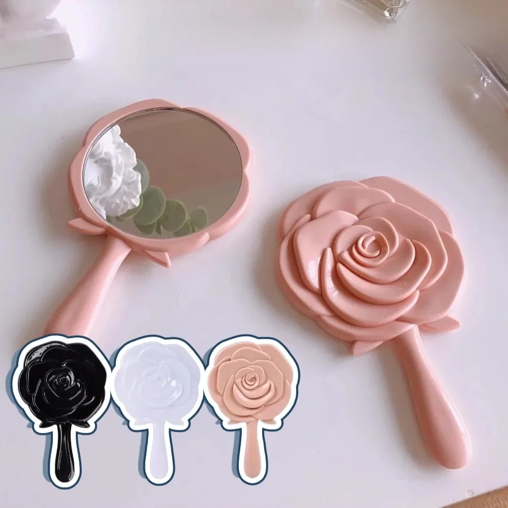 Miroir de maquillage Portable pour femmes, Rose, poche à main, côté plié, cosmétique, petites formes, beauté