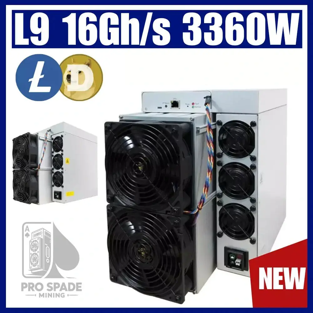 Acquista 2 Ricevi 1 gratis Nuovo Bitmain L9 16Gh/S 3360W - Ltc Doge Mining 220-277V Ac Pro Spade Mining