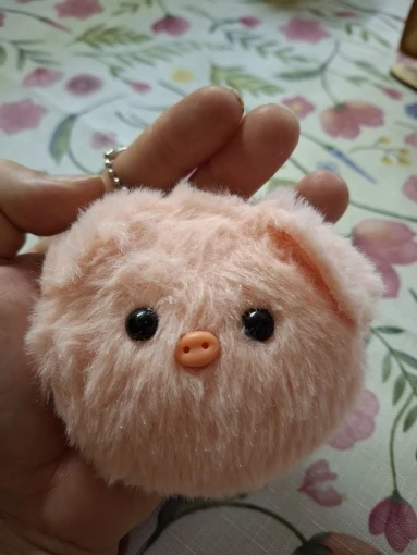 Lovely Plush Piggy Keychain Little Fresh Funny Bag Pendant Children Toys Birthday Gifts Kawaii Small Pig Head Key Ring photo review
