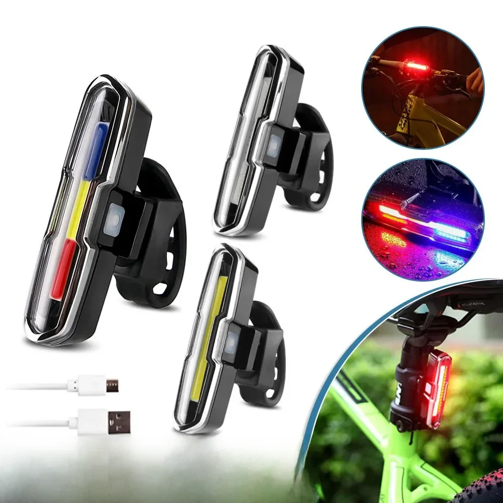 AliExpress 3 Color Bicycle Rear Light USB Rechargeable Cycling Tail Lamp Waterproof MTB Bike Warning Taillights