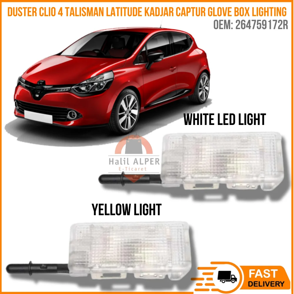 Glove Box LIGHT BAR Led Talisman Latitude Kadjar Captur Duster Clio 4 (WHITE - YELLOW) Color Oem number 264759172R