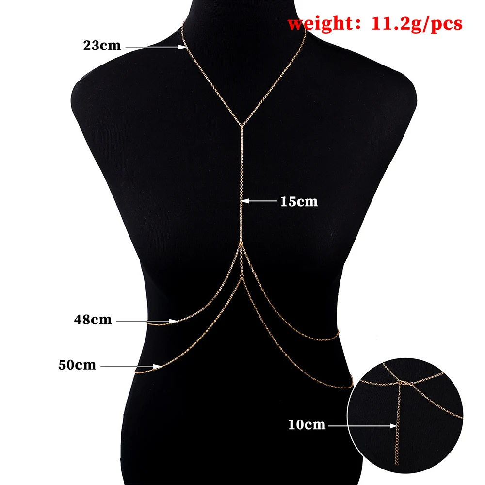 Double Layer Side Wings Gold Plated Stainless Steel Jewelry Body Chain Belly Waist Chains for Women Holiday Party Accessories