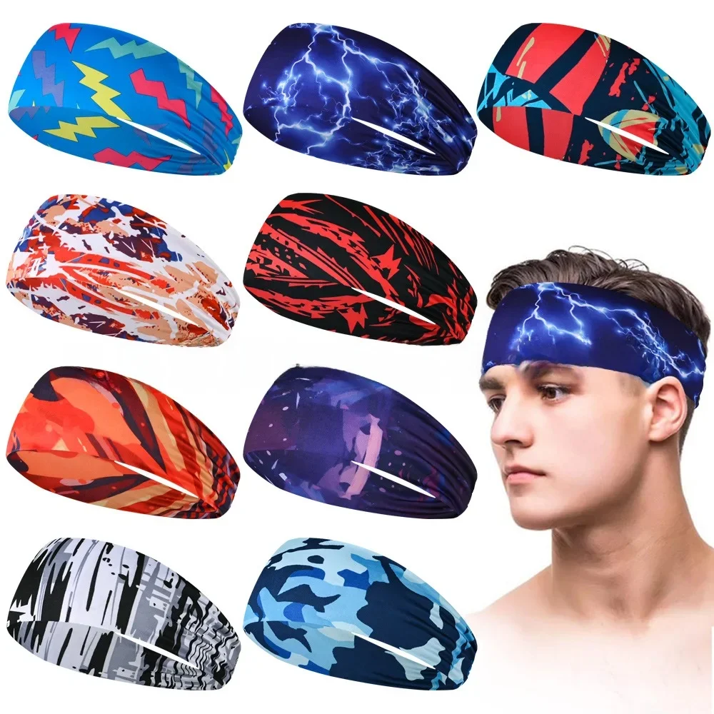Bandeau de sport hommes femmes mode imprimé gymnastique course Yoga bandes de cheveux extensible élastique Fitness Tennis bandeau sport bandeau