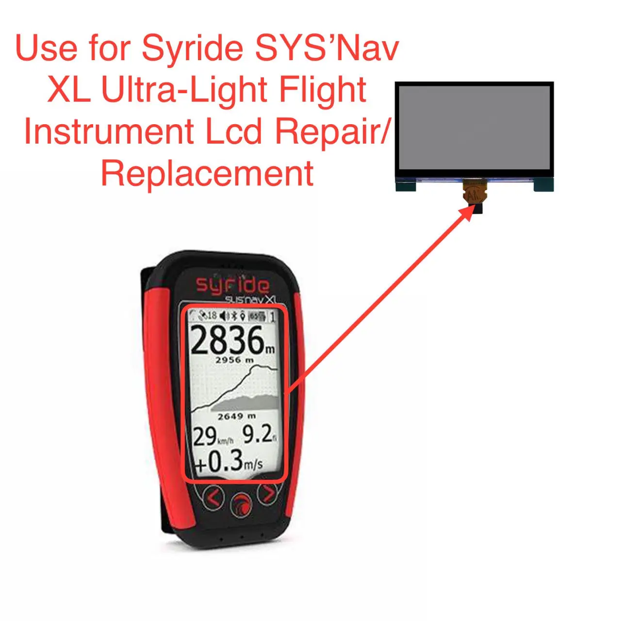 syride-sys'nav-xl-超軽量飛行計器の交換および修理用の新しいスクリーン-oled-液晶ディスプレイ