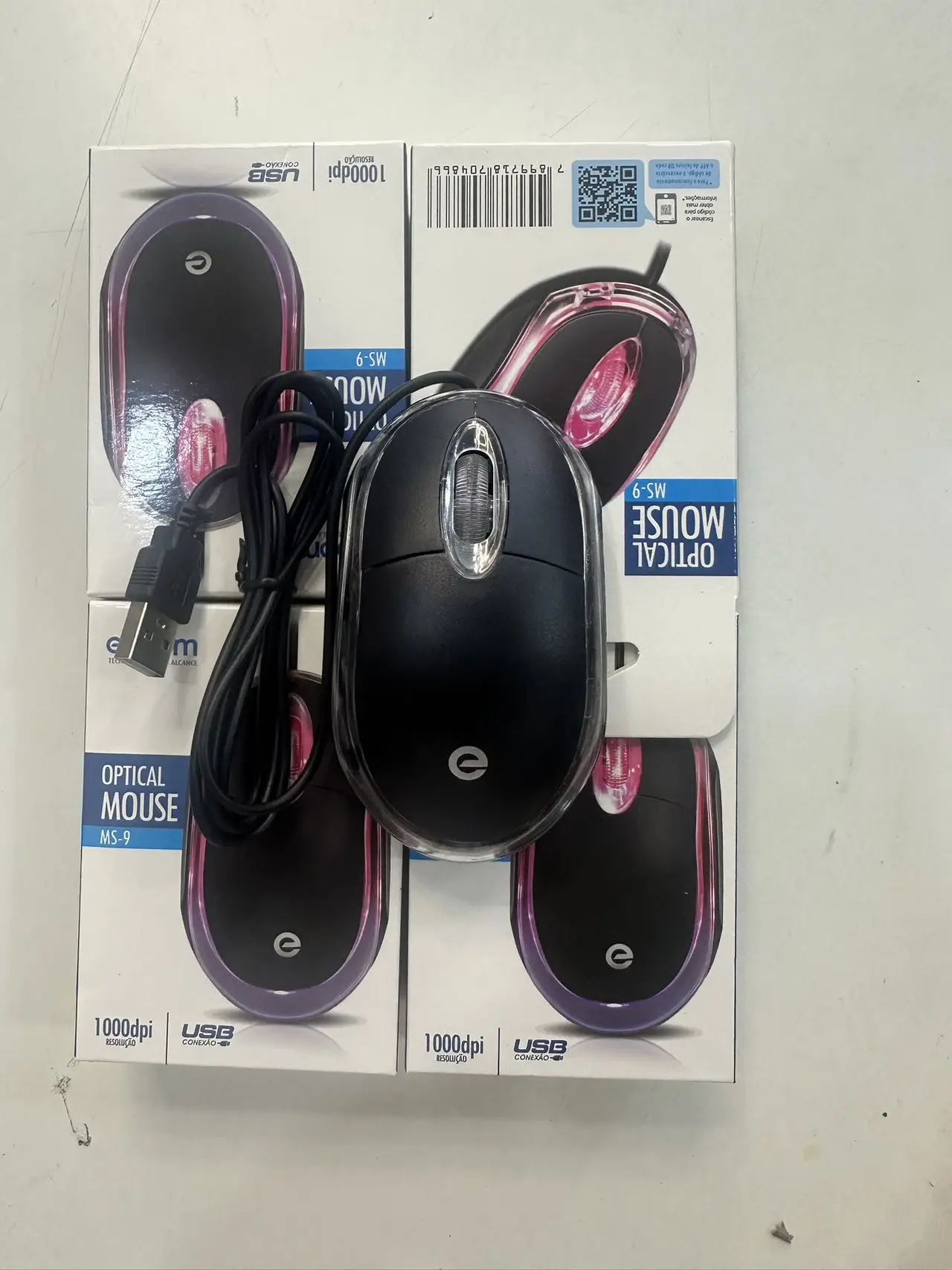 Mouse USB Óptico Com Led Exbom - MS-9