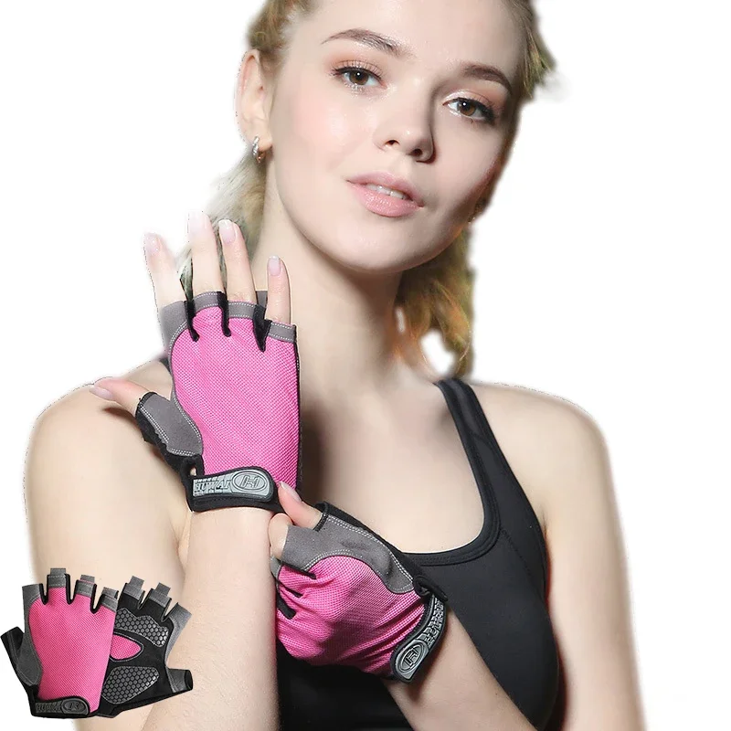 AliExpress NONE Professional Gym Fitness Breathable Anti-Slip Women Men Half Finger Summer Fishing Cycling Fingerless Gloves Female Bicycle Bike
