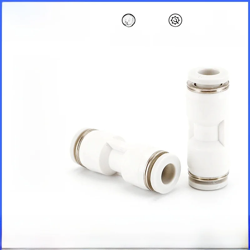 CG 5/10/20/50pcs série PU blanche raccord pneumatique à poussée droite 4/6/8/10/12/14/16mm Tube d'air connecteur en plastique à dégagement rapide