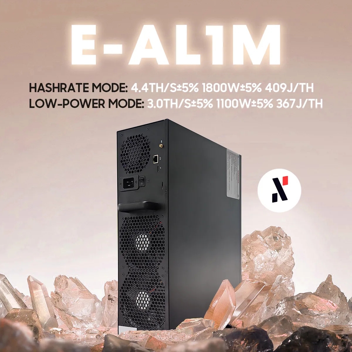 

AJ ALPH Miner - New Goldshell E-AL1M 4.4TH/s 1800W ALPH Miner