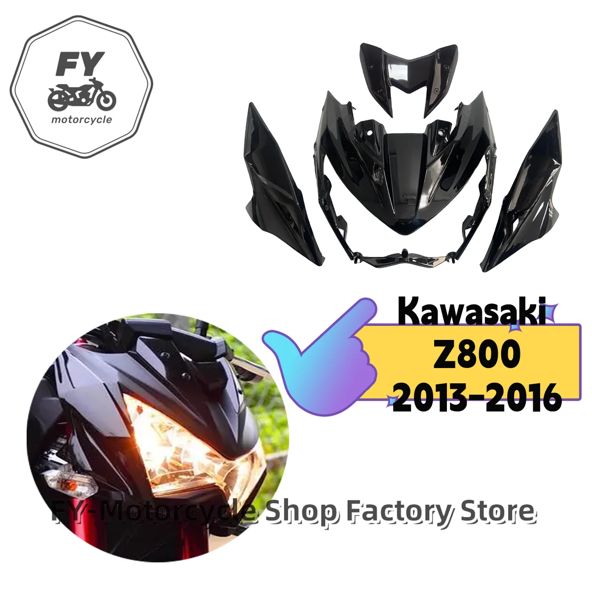 Upper Nose Fairing Headlight Holder Cover Motorcycle Injection Fairing For Kawasaki Z800 2013 2014 - 2016 Z 800 Front Head Cowl