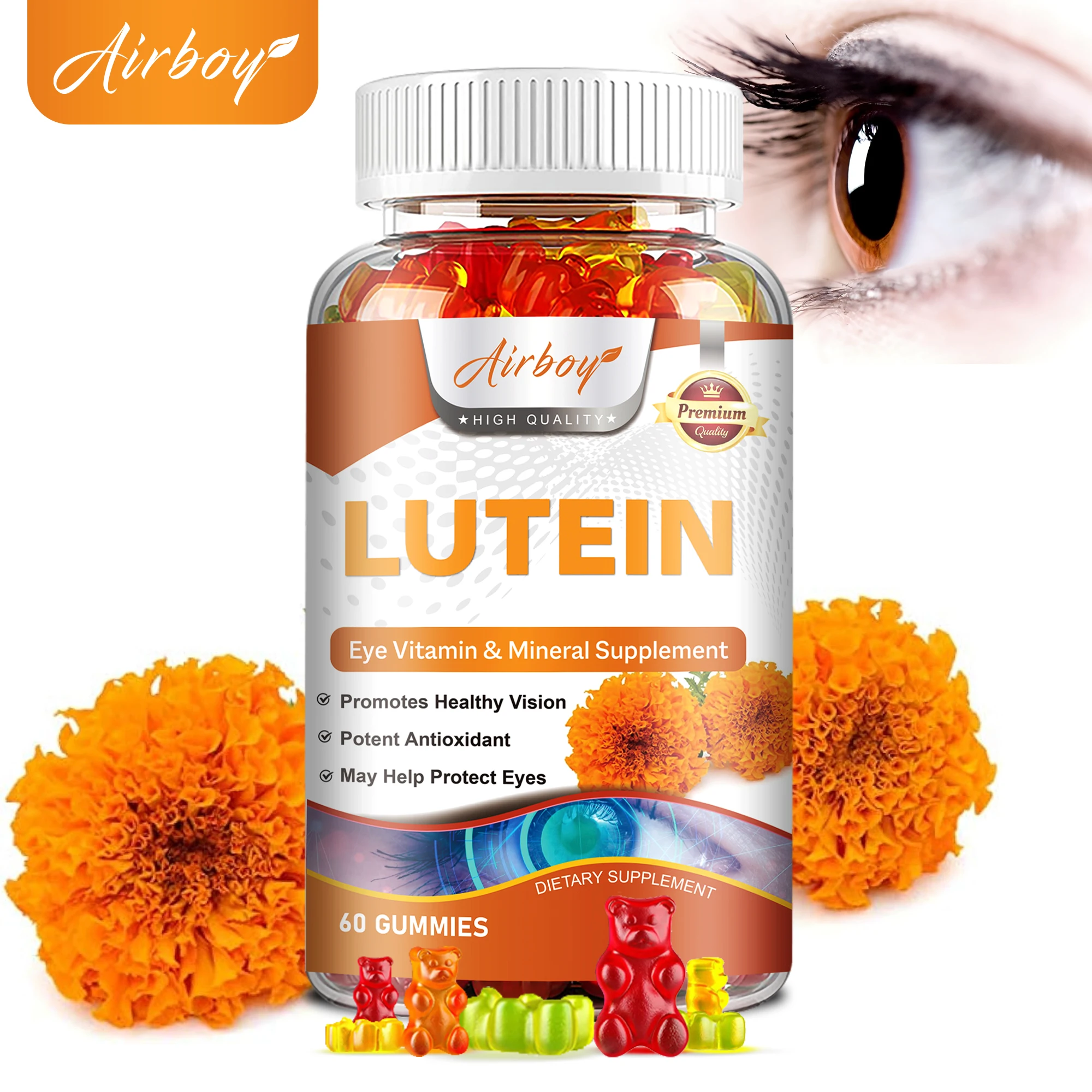 Lutein Gummies - with Zeaxanthin - Protect Eyesight, Relieve Visual Fatigue, and Support Clear Vision - 60 Gummies