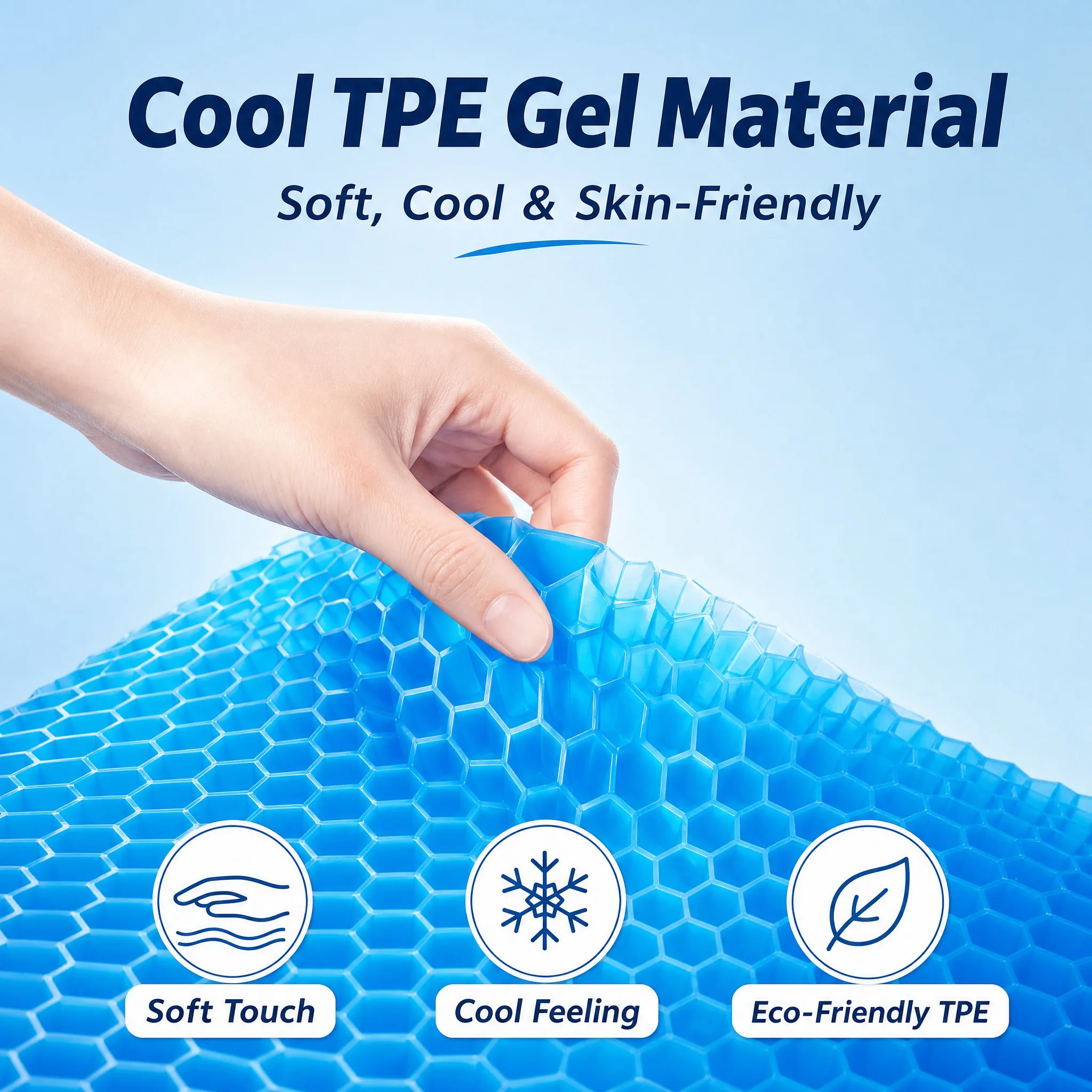 Gel Seat Cushion Honeycomb Gel Summer Cushion for Pressure Relief Breathable Chair Pad Car Seat Office Chair Soft Cushion