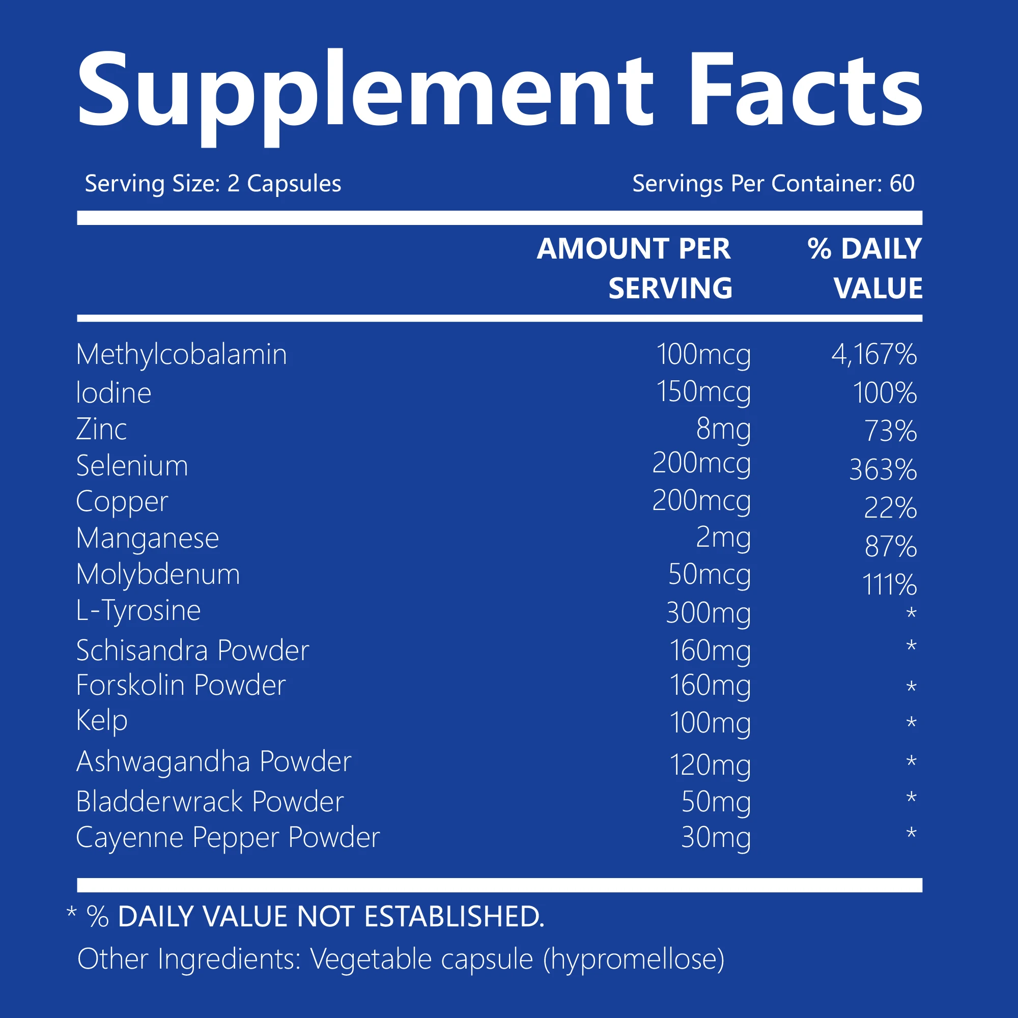 Thyroid Support - Replenish Energy, Boost Metabolism, Balance Cortisol, Relieve Stress and Fatigue - 120 Capsules