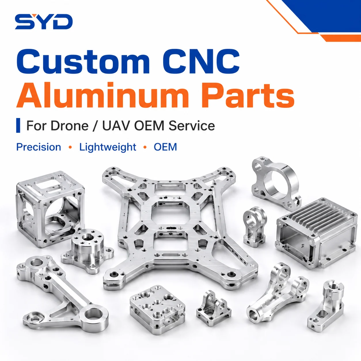 Custom CNC Aluminum Parts for Drone UAV Precision Lightweight Metal Components OEM Service
