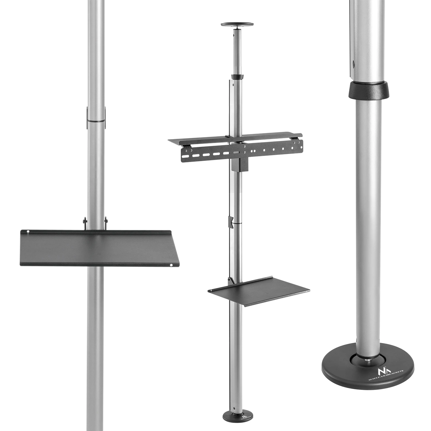 Telescopische plafond-/vloer-tv-houder met plank 37 "-70" max. 30kg Maclean MC-791N
