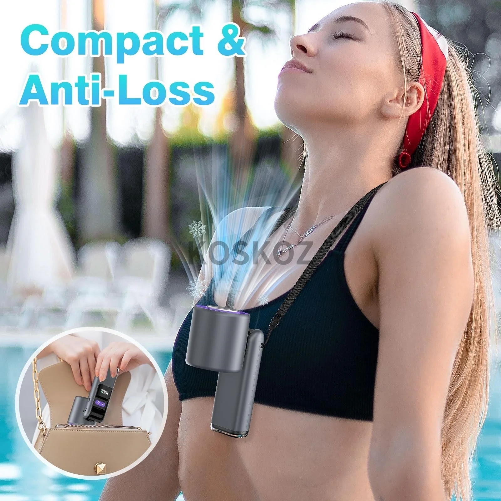 Ручной вентилятор 3 в 1, мини-вентилятор с фонариком и охлаждением, с воздушным турбо-вентилятором для активного отдыха, путешествий, работы