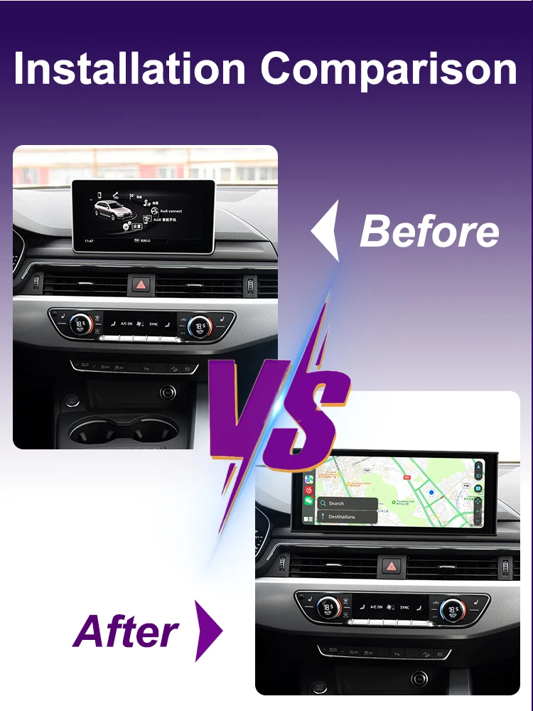 AUTOTOP 12,3 "1920*720P Drahtlose CarPlay Android Auto Auto Multimedia Video Für Audi A4 A5 A4L B9 2016-2019 Steuergerät Stereo Radio – Detail 4