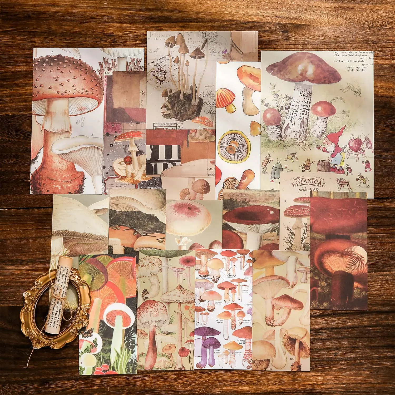 270 PCS Scrapbooking Supplies Kit Vintage Mushroom Aesthetic Scrapbook Kit for Bullet Junk Journal Stationery Gift Set Notebook