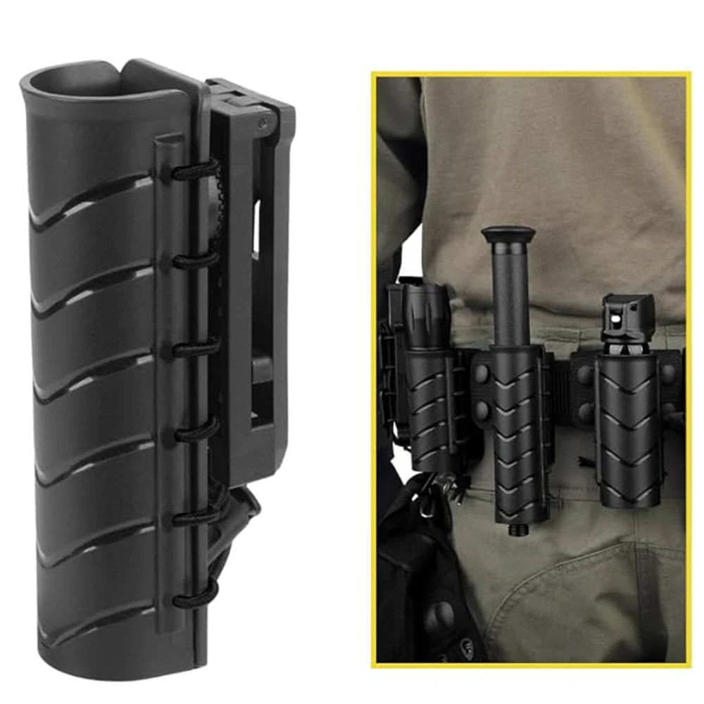 ยุทธวิธี Retractable Stick Holster 360 องศาหมุน Retractable Stick ปรับเข็มขัดคลิปอุปกรณ์ล่าสัตว์