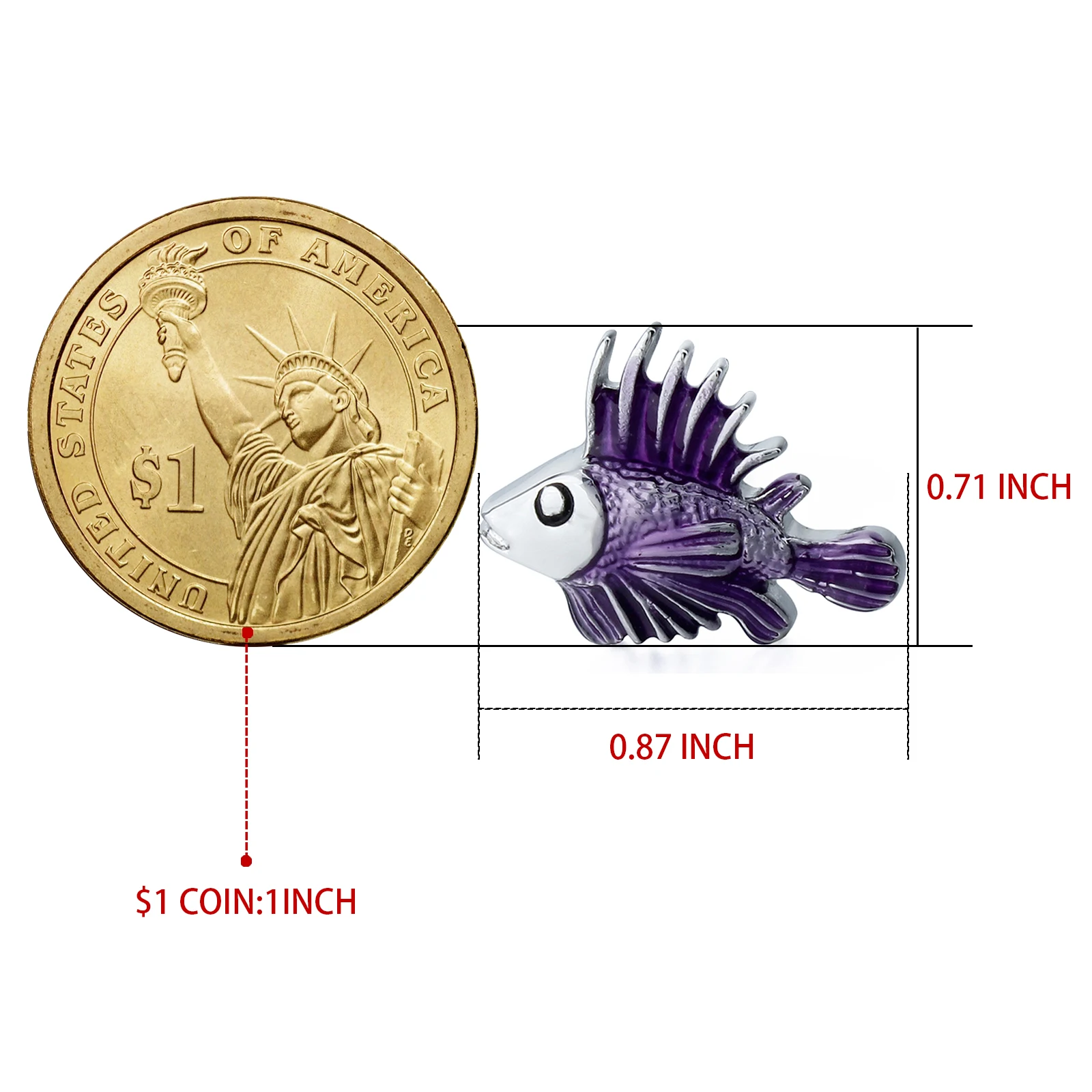 HAWSON Trendy Style Cufflinks Imitation Rhodium Tropical Fish Pattern with Purple Enamel Cuff Links for Men French Shirts Gift