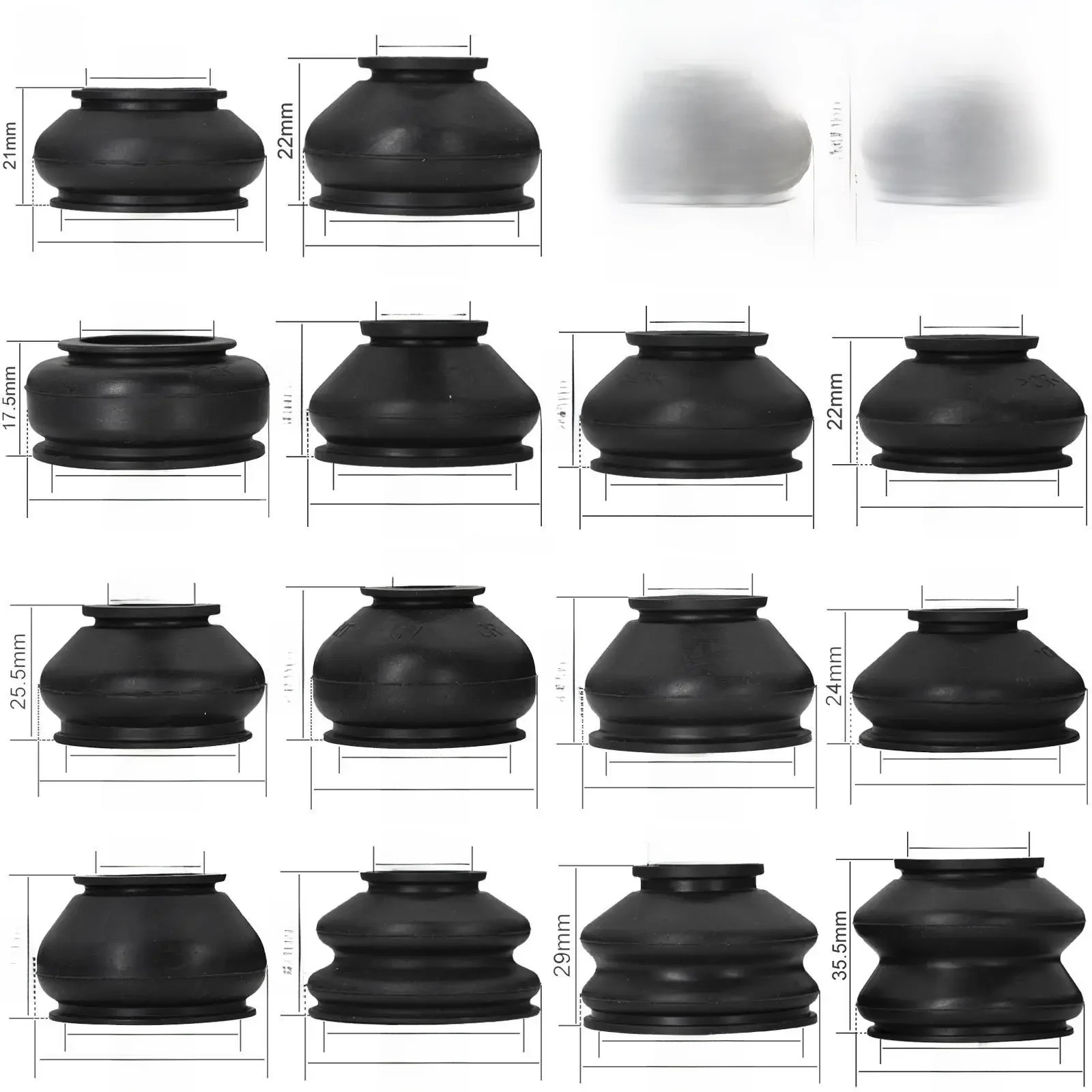 14x Multipack universel voiture Suspension direction rotule en caoutchouc anti-poussière botte couverture piste cravate tourner tiges extrémités ensemble pièces accessoires