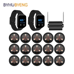 BYHUBYENG Wireless Pager system Waiter Watch Call 3-Key Call Button + Waterproof Waiter Watch + Amplifier for Restaurant