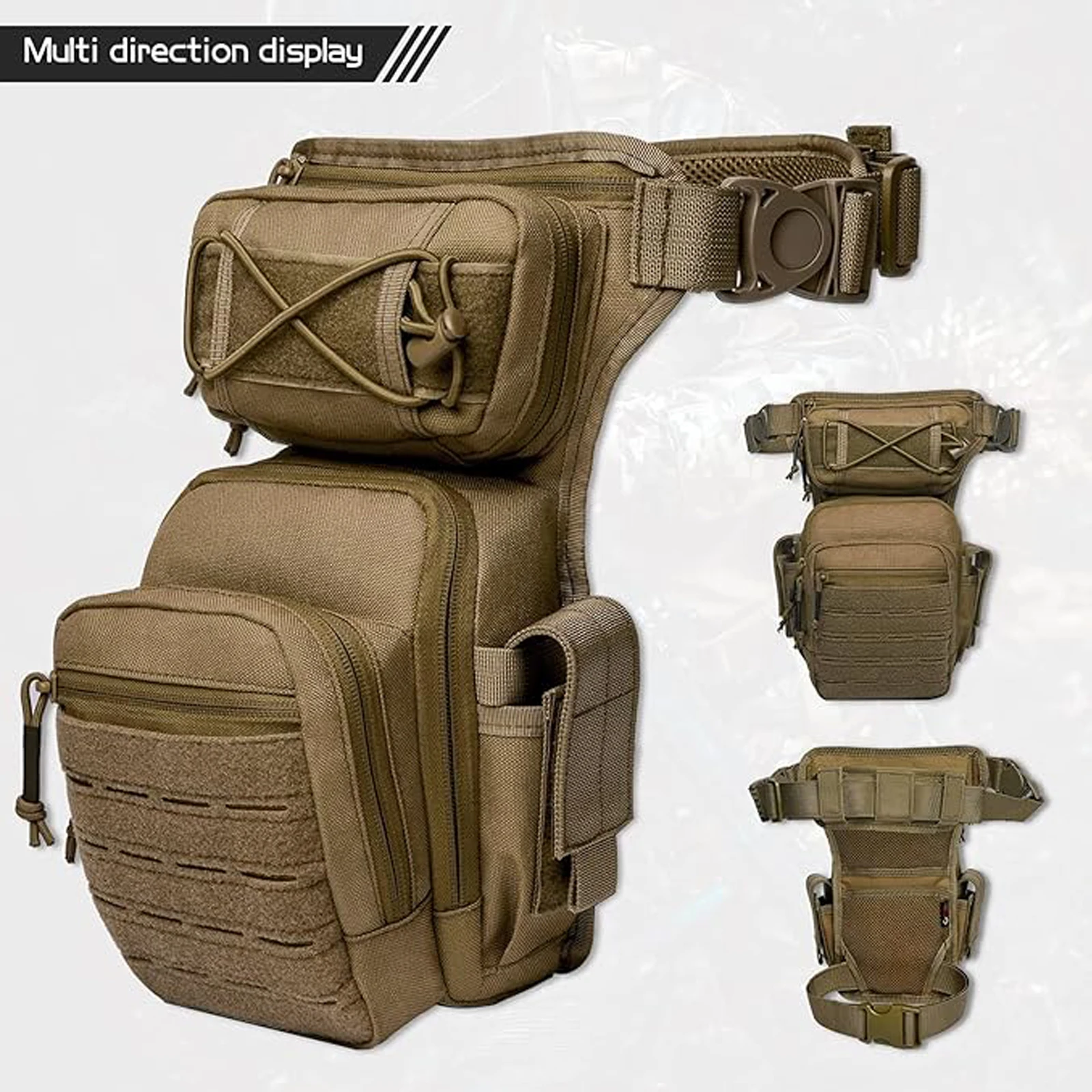VOTAGOO Drop Leg Bag for Men Women Military Tactical Thigh Pack Pouch Multifunctional Tactical Package Outdoor Hiking Thigh Bag view 5