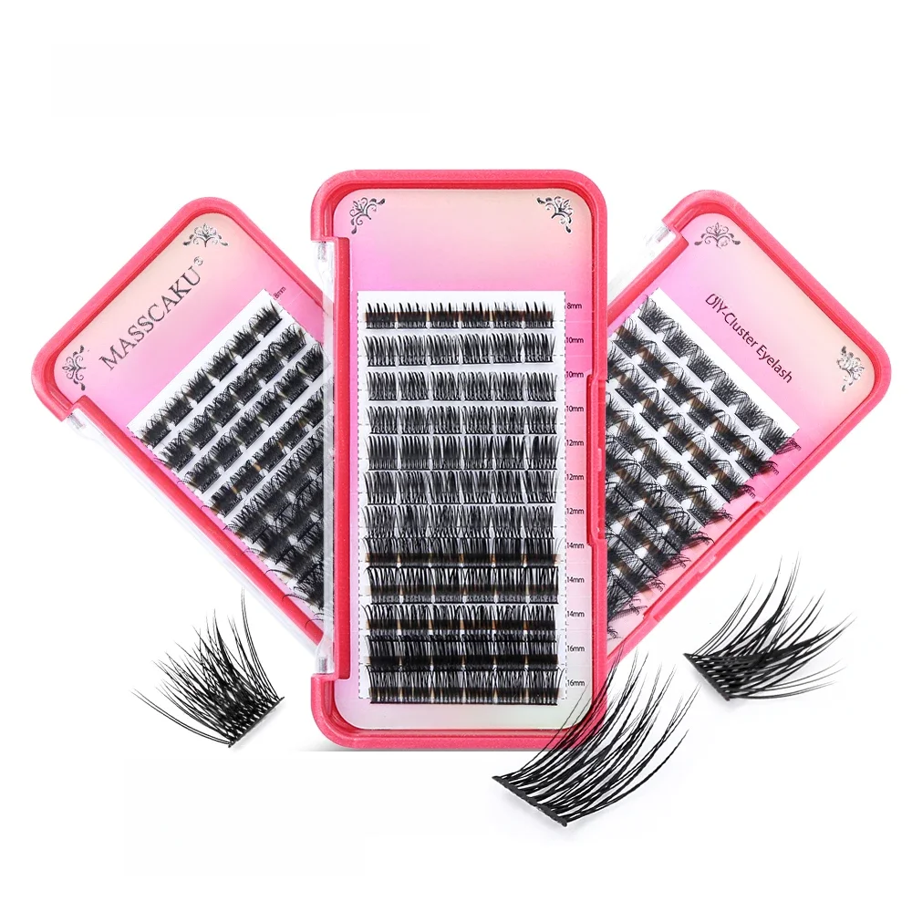 MASSCAKU Clusters Wimper Extensions 72 Volume Premade Fans Russische Wimpers DIY Zwaluwstaart Gesegmenteerde Valse Lash Extension - afbeelding 2
